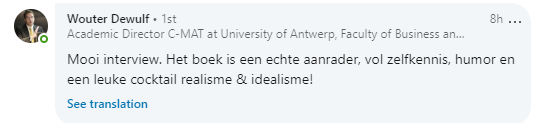 Wouter Dewulf over Gebeten op LinkedIN