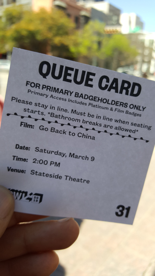 Queue Card: Go Back To China