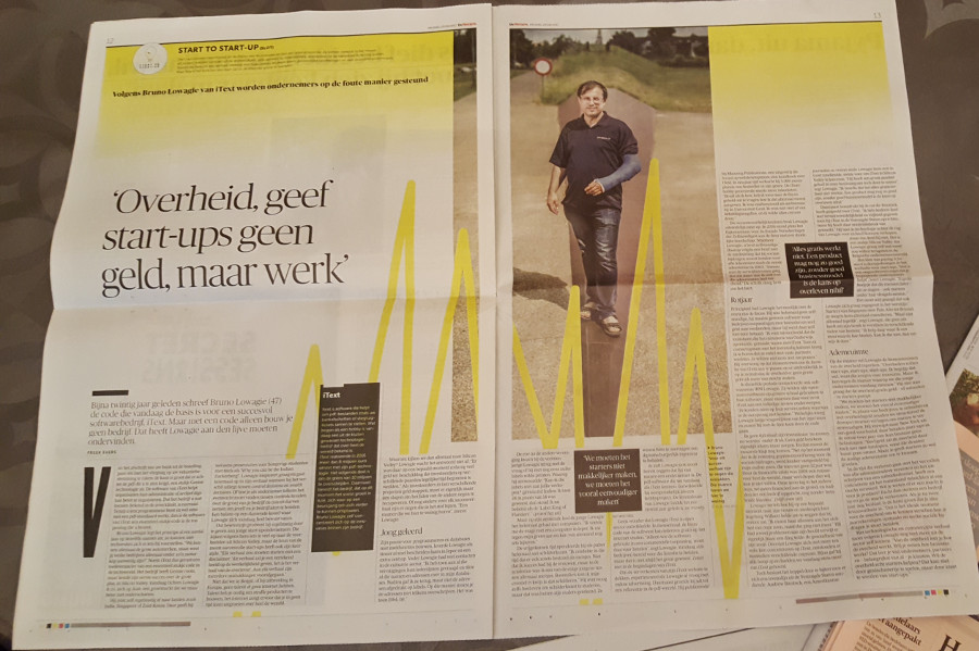 Interview with Bruno Lowagie in De Morgen