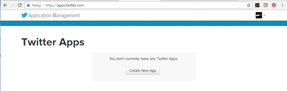 Creating an app for Twitter