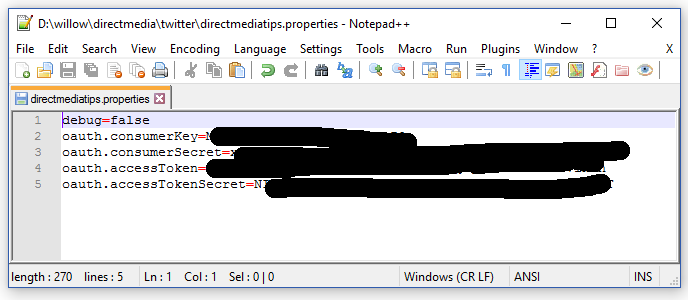 Properties file