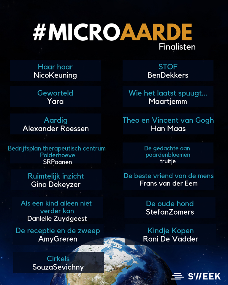 Nominations #MicroAarde wedstrijd