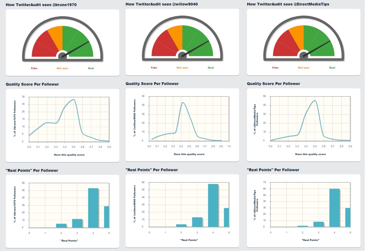 TwitterAudit detail: bruno1970, willow9040, directmediatips