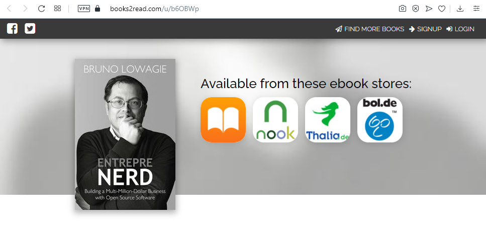 Books2Read page for Entreprenerd