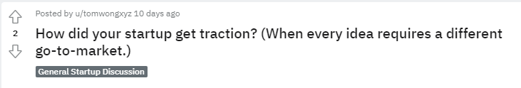 A question on r/startups