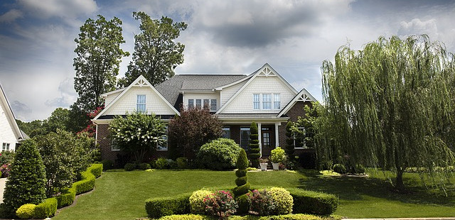 Voortuin van Amerikaans huis