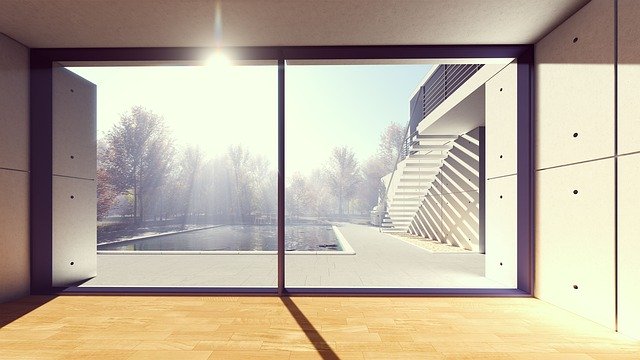 Poolhouse window